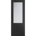 LBKGSUFXG30 Internal Black Half-Glazed Cottage Door with Clear Etched Glass - 1981 x 762 x 35mm - Suffolk - XL Joinery