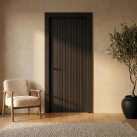 Internal Black Laminate Door - Pre-Finished - 1981 x 838 x 35mm - Stria - XL Joinery