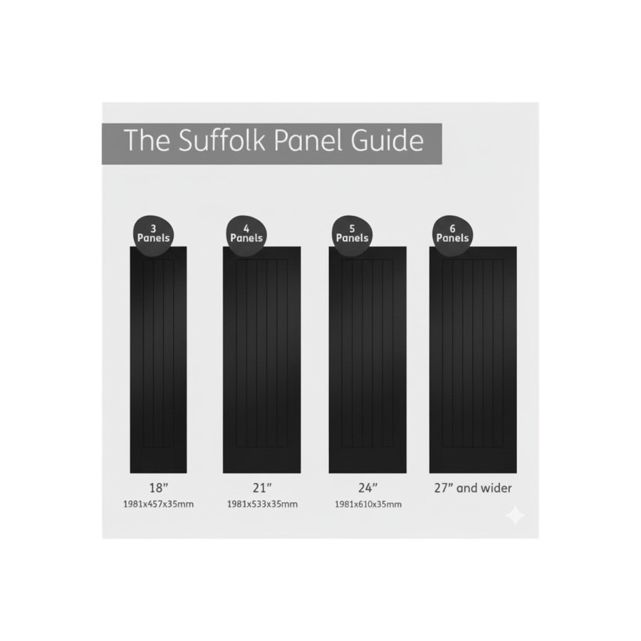 Internal Black Cottage Door - 1981 x 610 x 35mm - Suffolk - XL Joinery