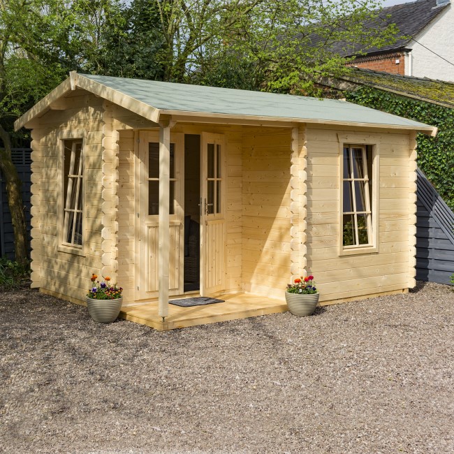 Rowlinson Garden Office Log Cabin with Veranda