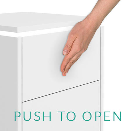 Lucia White High Gloss Bedside Table with LED Light 