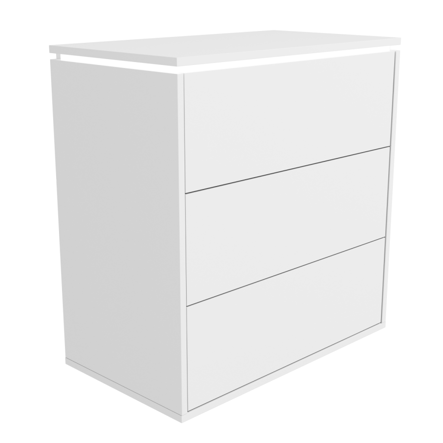 Lucia White High Gloss Chest of Drawers with LED Feature