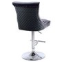 Grey Velvet Adjustable Bar Stool - Lucille