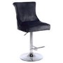 Grey Velvet Adjustable Bar Stool - Lucille