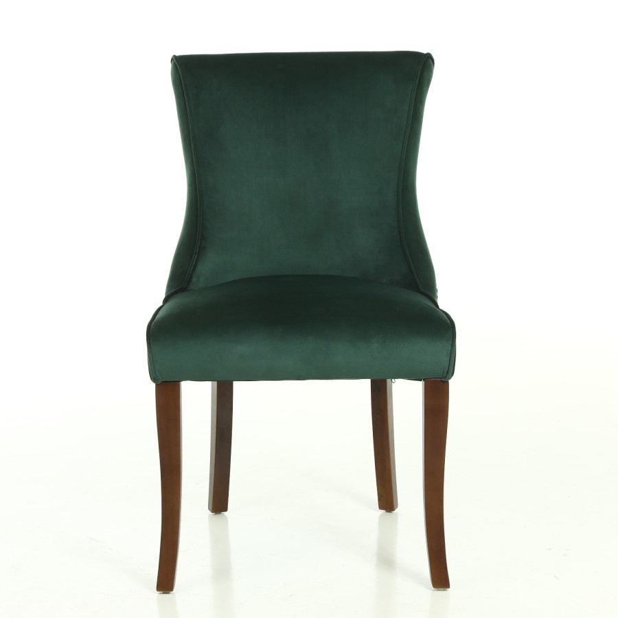 Set of 2 Green Velvet Dining Chairs - Lucille