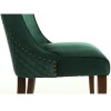 GRADE A1 - Pair of Green Velvet Dining Chairs with Quilted Back - Lucille