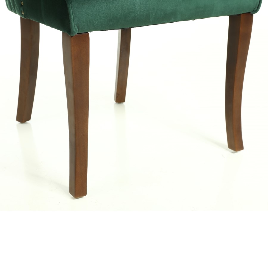 Set of 2 Green Velvet Dining Chairs - Lucille