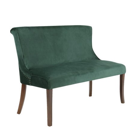 Large Green Velvet Dining Bench with Back Seats 2 Lucille Furniture123
