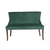 Large Green Velvet Dining Bench with Back -  Seats 2 - Lucille
