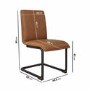 Set of 2 Brown Faux Leather Cantilever Dining Chairs - Lucas