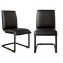 GRADE A2 - Set of 2 Black Faux Leather Cantilever Dining Chairs - Lucas