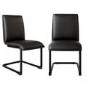 GRADE A1 - Set of 2 Black Faux Leather Cantilever Dining Chairs - Lucas