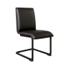 Set of 2 Black Faux Leather Cantilever Dining Chairs - Lucas