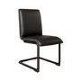 GRADE A1 - Set of 2 Black Faux Leather Cantilever Dining Chairs - Lucas