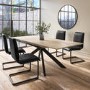 GRADE A2 - Set of 2 Black Faux Leather Cantilever Dining Chairs - Lucas
