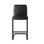 GRADE A1 - Black Faux Leather Cantilever Kitchen Stool with Back - 66cm - Lucas