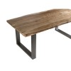 Indian Hub Live Edge Large Dining Table with 2 Dining Benches