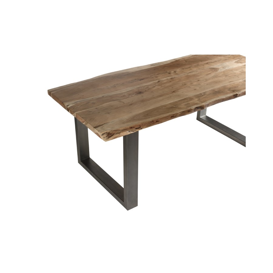 Indian Hub Live Edge Large Dining Table with 2 Dining Benches