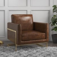 GRADE A1 - Lexington Real Leather Armchair - Vintage Tan Brown