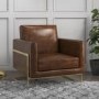 GRADE A1 - Lexington Real Leather Armchair - Vintage Tan Brown