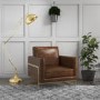 GRADE A1 - Lexington Real Leather Armchair - Vintage Tan Brown
