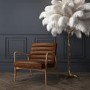 Shoreditch Real Leather Armchair in Vintage Tan Brown - Mid Century Style