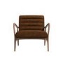 Shoreditch Real Leather Armchair in Vintage Tan Brown - Mid Century Style