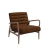 Shoreditch Real Leather Armchair in Vintage Tan Brown - Mid Century Style