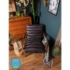 GRADE A2 - Shoreditch Mid Century Style Real Leather Armchair in Black