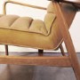 Shoreditch Mid Century Style Real Leather Armchair in Mustard Yellow