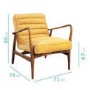 Shoreditch Mid Century Style Real Leather Armchair in Mustard Yellow