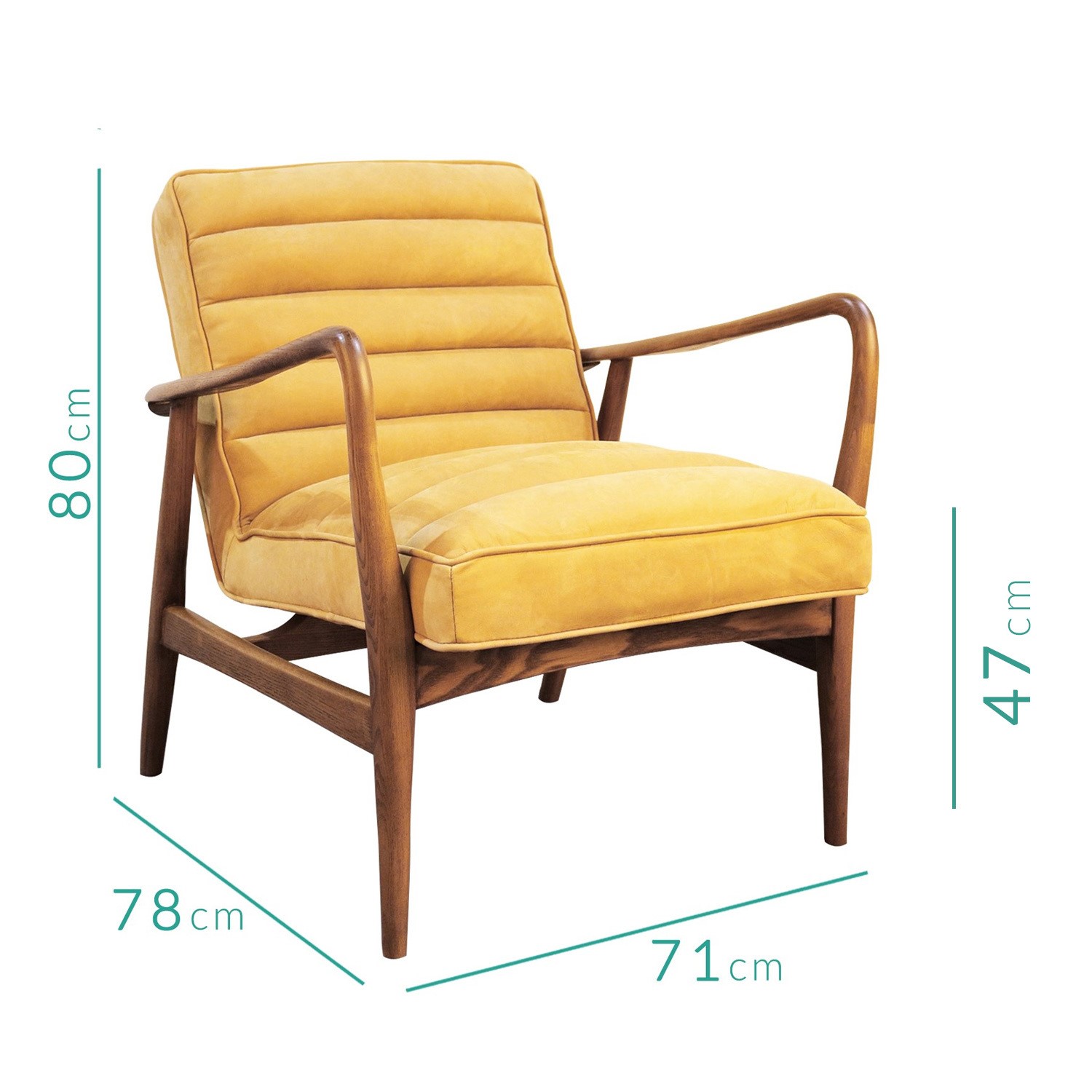 yellow leather arm chair