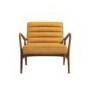 Shoreditch Mid Century Style Real Leather Armchair in Mustard Yellow