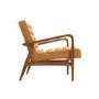 Shoreditch Mid Century Style Real Leather Armchair in Mustard Yellow
