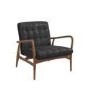 Shoreditch Real Leather Armchair in Black - Mid Century Style