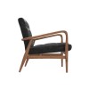 Shoreditch Real Leather Armchair in Black - Mid Century Style ...