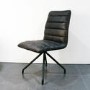 Industrial Real Leather Black Dining Chair - Hayden Range