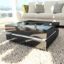 High Gloss Black Coffee Table with LED Lighting - Tiffany Range