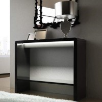 GRADE A1 - Tiffany Black High Gloss LED Console Table 