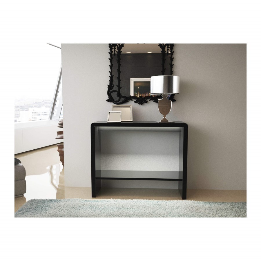 GRADE A2 - Tiffany Black High Gloss LED Console Table 