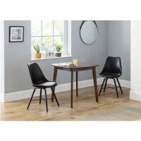 Julian Bowen Set of Lennox Table & 2 Kari Black Chairs