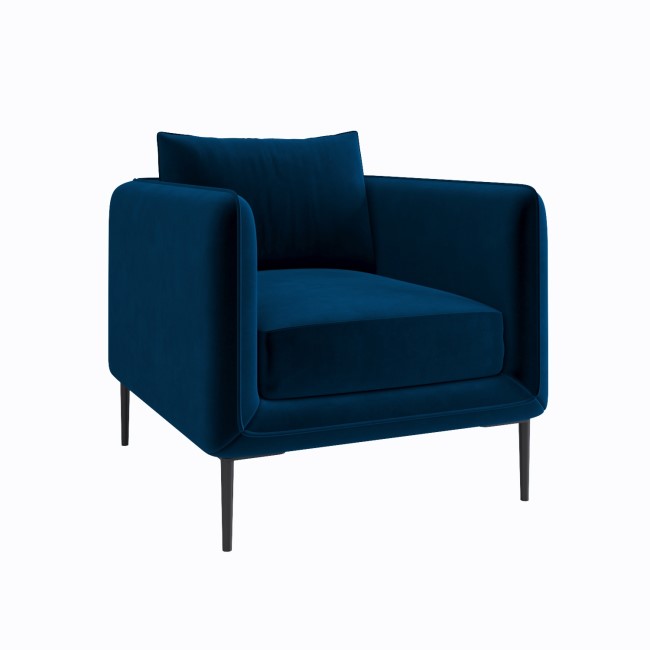 Navy Velvet Armchair - Lenny