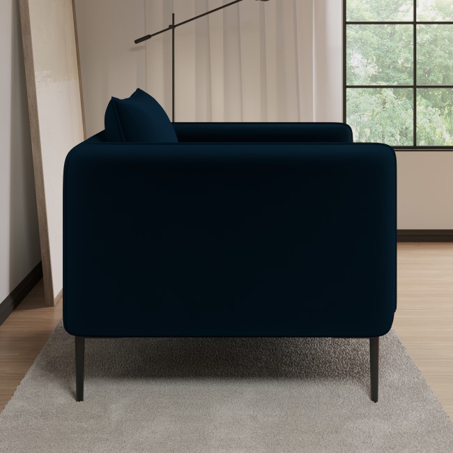 Navy Velvet Armchair - Lenny