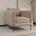 LEN009 Beige Velvet Armchair - Lenny
