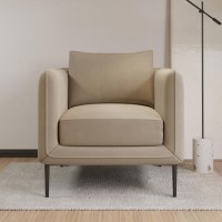 GRADE A2 - Beige Velvet Armchair - Lenny