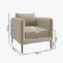 Beige Velvet Armchair - Lenny