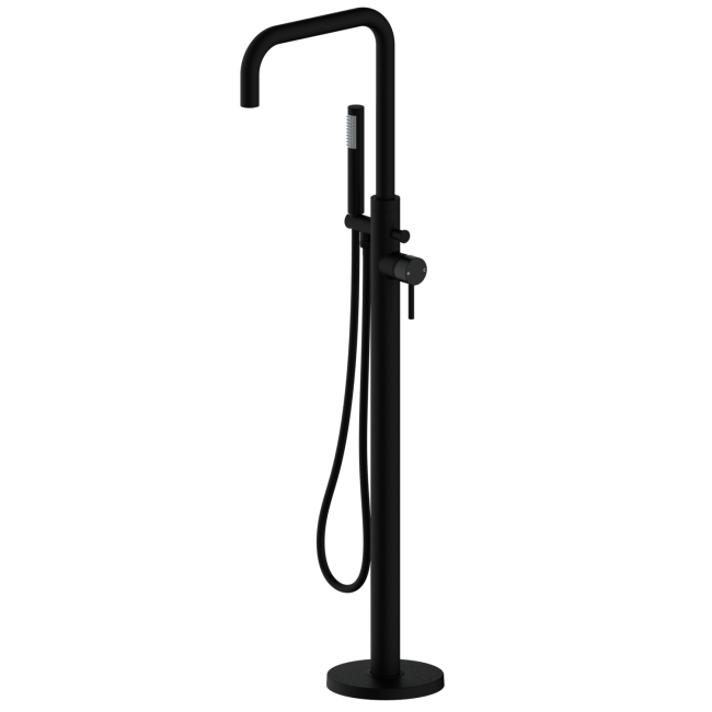 Matt Black Freestanding Bath Shower Mixer Tap - Lenton