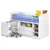 Julian Bowen Leo Mid-Sleeper in White  Julian Bowen Leo Mid-Sleeper in White