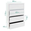 GRADE A1 - Lexi White High Gloss 4 Chest of Drawers