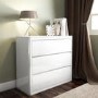 GRADE A1 - Lexi White High Gloss 3 Chest of Drawers